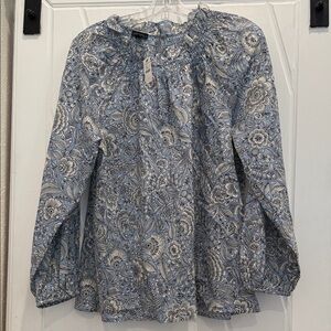 Talbots Blue Floral Blouse